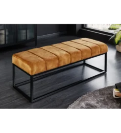 Ławka PETIT BEAUTÉ 110 cm musztardowa*Invicta Interior Outlet