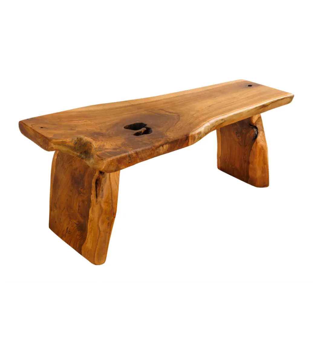 Ławka ROOT 100 cm drewno teak naturalny brąz*Invicta Interior - przedsprzedaż Best