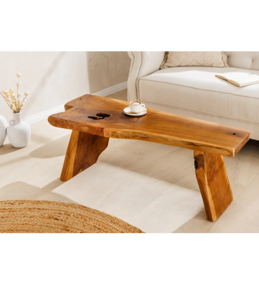 Ławka ROOT 100 cm drewno teak naturalny brąz*Invicta Interior - przedsprzedaż Best