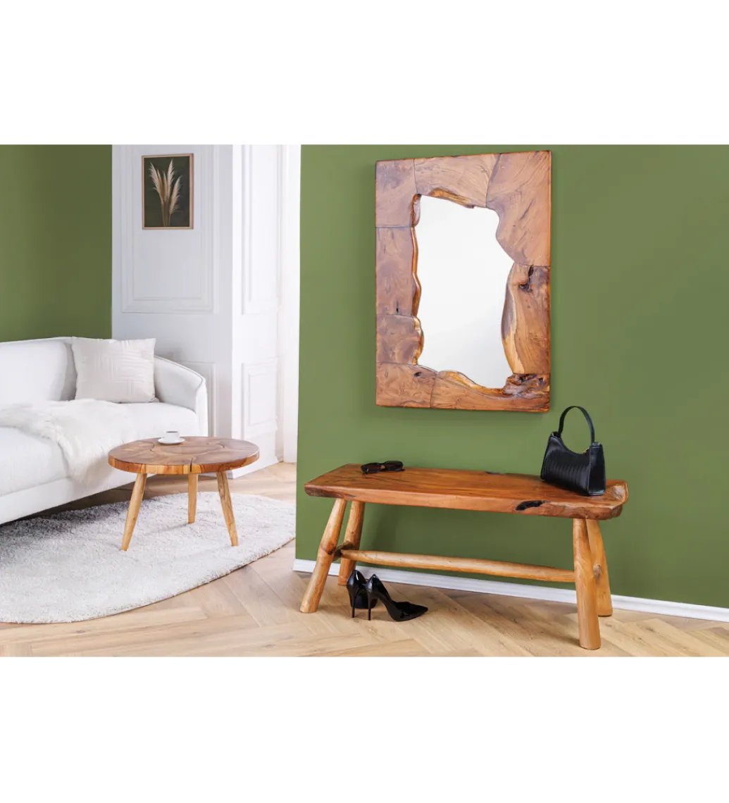 Ławka ROOT 100 cm drewno teak naturalny brąz*Invicta Interior New