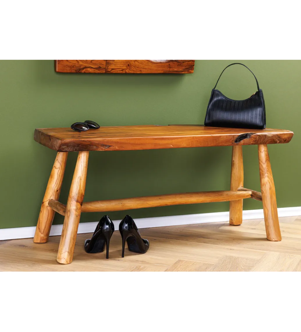 Ławka ROOT 100 cm drewno teak naturalny brąz*Invicta Interior New