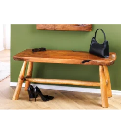 Ławka ROOT 100 cm drewno teak naturalny brąz*Invicta Interior New