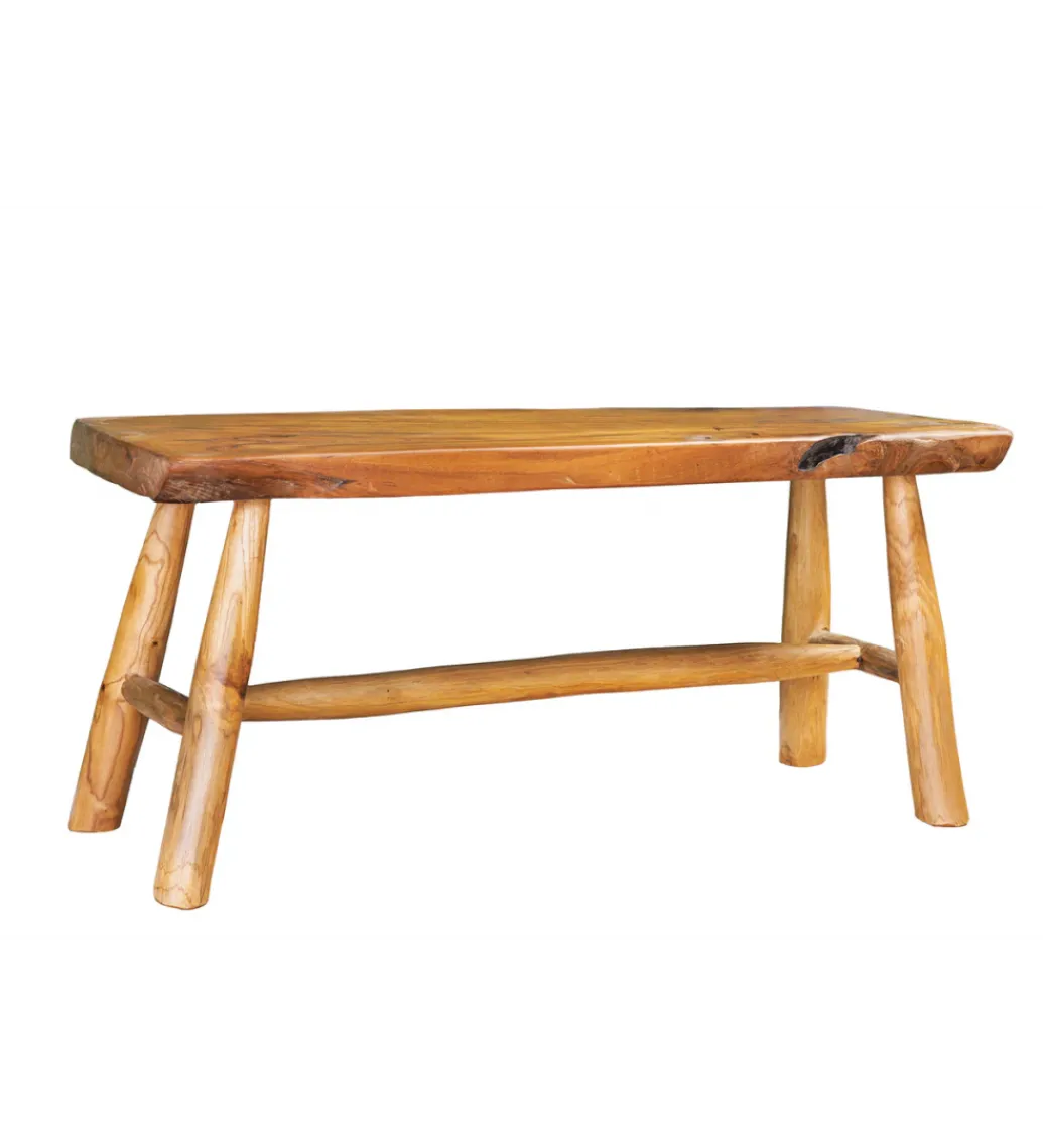 Ławka ROOT 100 cm drewno teak naturalny brąz*Invicta Interior New