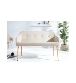 Ławka Scandinavia beżowa 116 cm*Invicta Interior Best