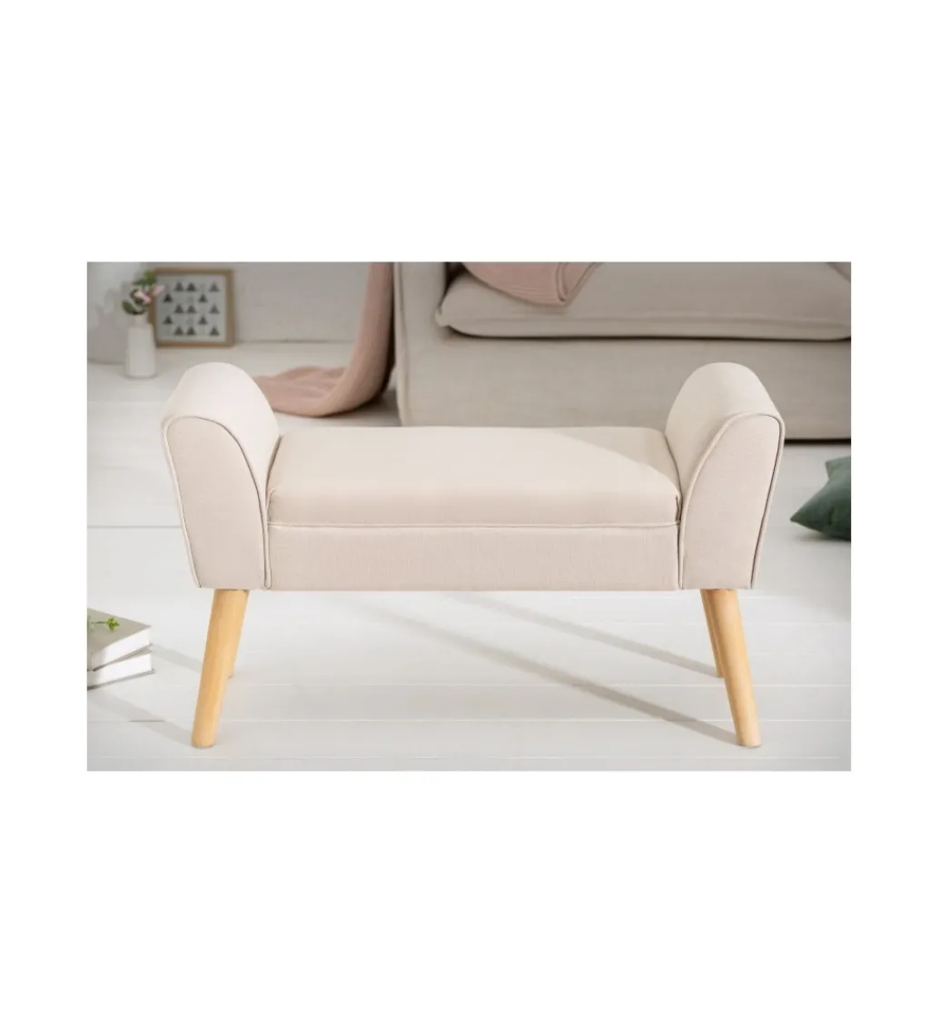 Ławka Scarlett 90 cm beżowa*Invicta Interior Hot