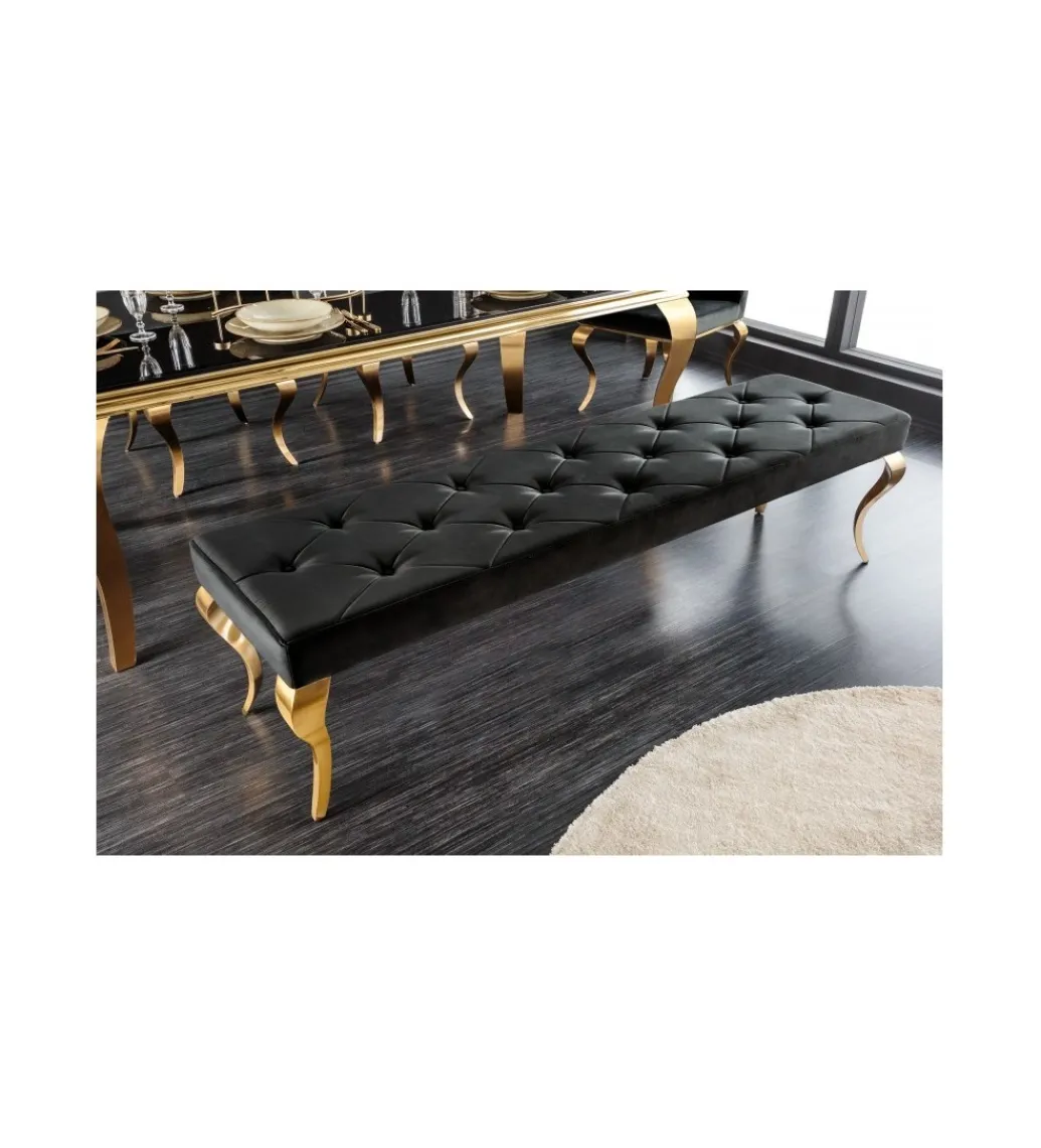 Ławka TRENTINO Modern Barock 172 cm czarna*Invicta Interior Sale