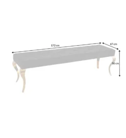 Ławka TRENTINO Modern Barock 172 cm szara*Invicta Interior Sale