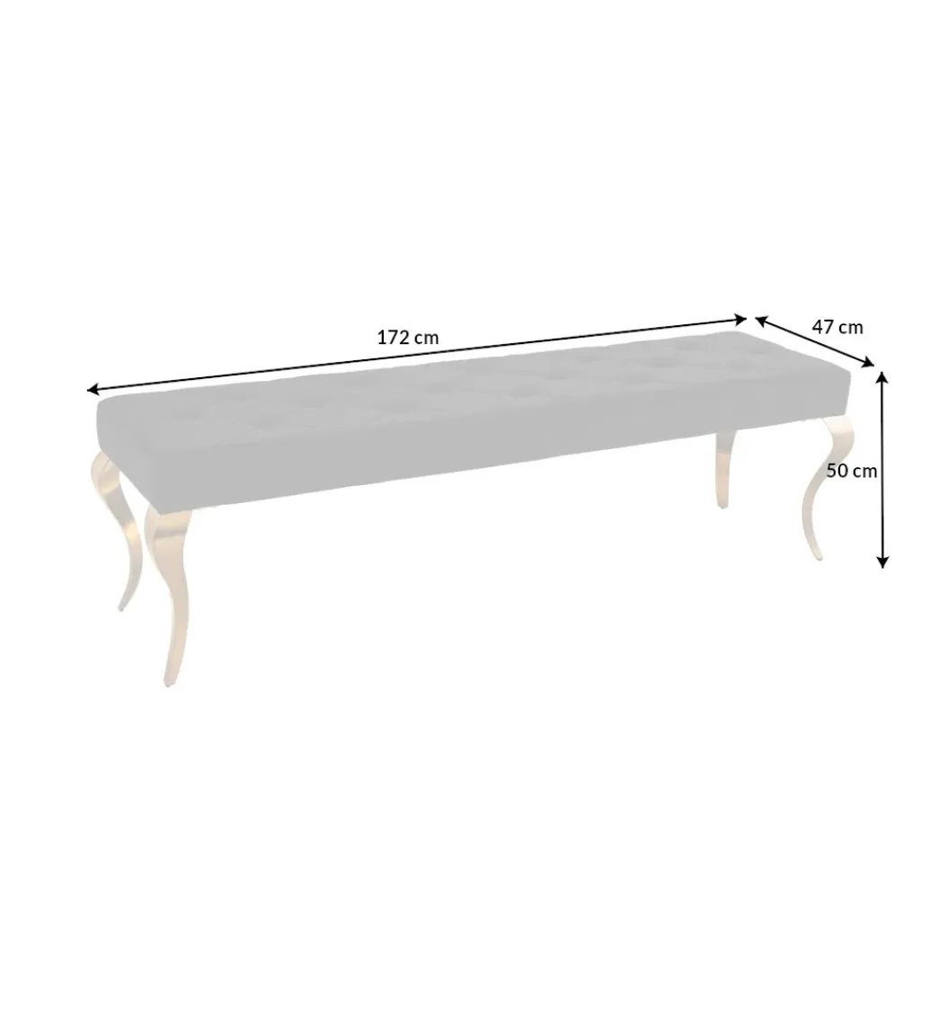 Ławka TRENTINO Modern Barock 172 cm szara*Invicta Interior Sale