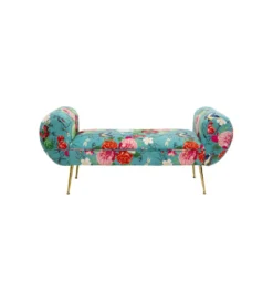 Ławka TRONO FLOWER FEVER 140 cm niebieska*KARE Clearance