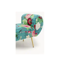 Ławka TRONO FLOWER FEVER 140 cm niebieska*KARE Clearance