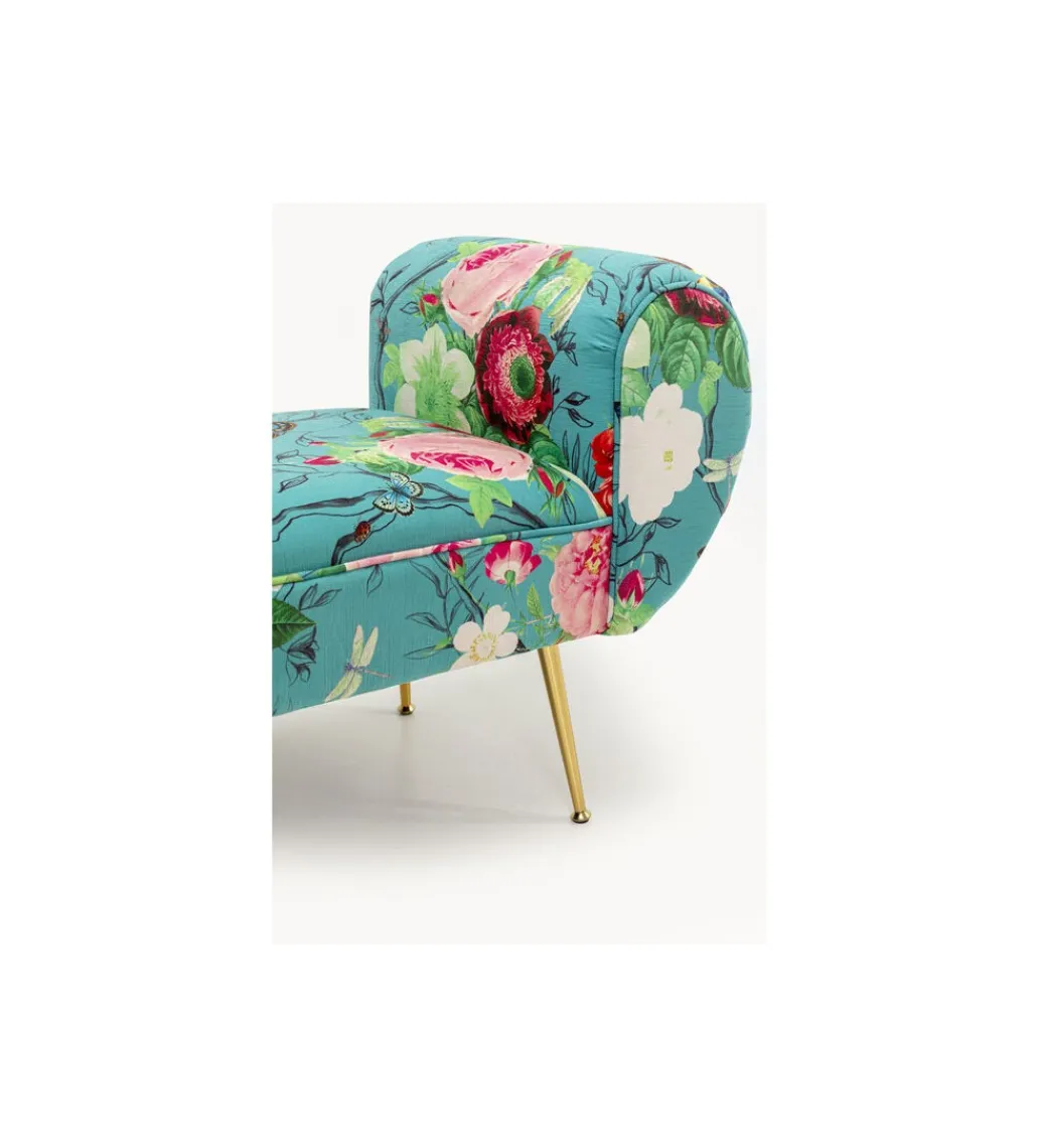 Ławka TRONO FLOWER FEVER 140 cm niebieska*KARE Clearance