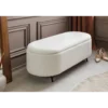 Ławka VOQUE 110 cm z pojemnikiem Bouclé kremowo biała*Invicta Interior Discount