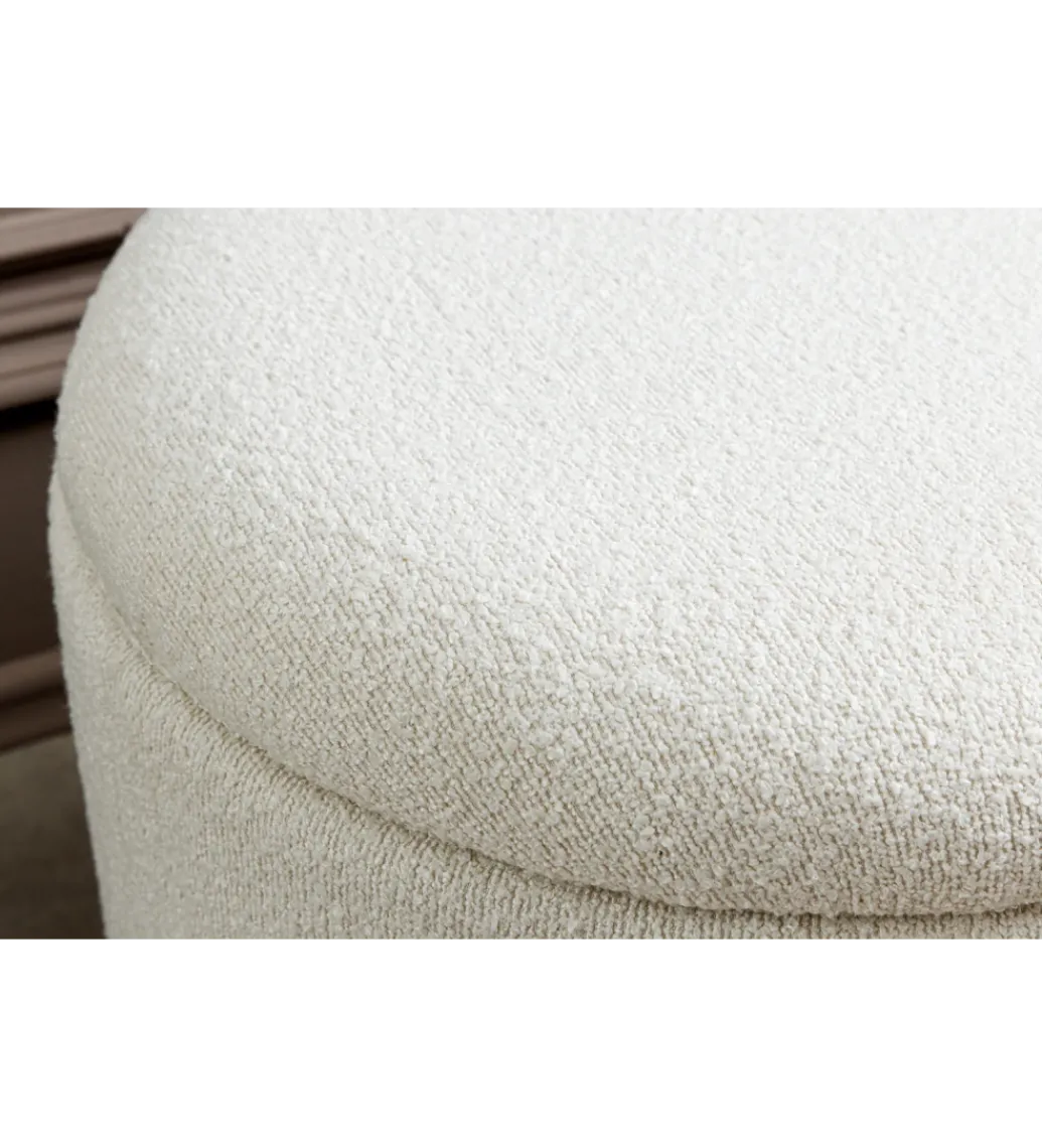 Ławka VOQUE 110 cm z pojemnikiem Bouclé kremowo biała*Invicta Interior Discount