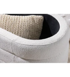 Ławka VOQUE 115 cm z pojemnikiem Bouclé kremowo biała*Invicta Interior Discount
