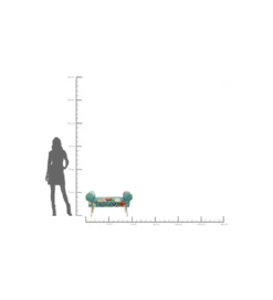 Ławka WING FLOWER FEVER 100 cm niebieska*KARE Hot