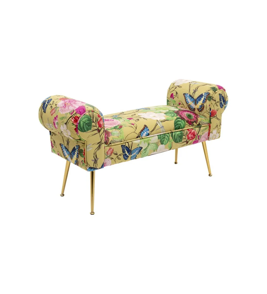 Ławka WING FLOWER FEVER 100 cm żółta*KARE Sale