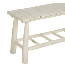 Ławka WORN 120 cm drewno teak bielona*Zona-Design Best