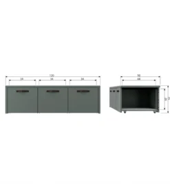 Ławka ze schowkiem STAGE 120 cm drewno sosny zielona*WOOOD