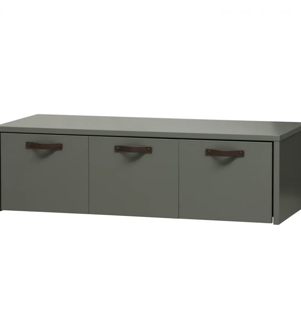 Ławka ze schowkiem STAGE 120 cm drewno sosny zielona*WOOOD
