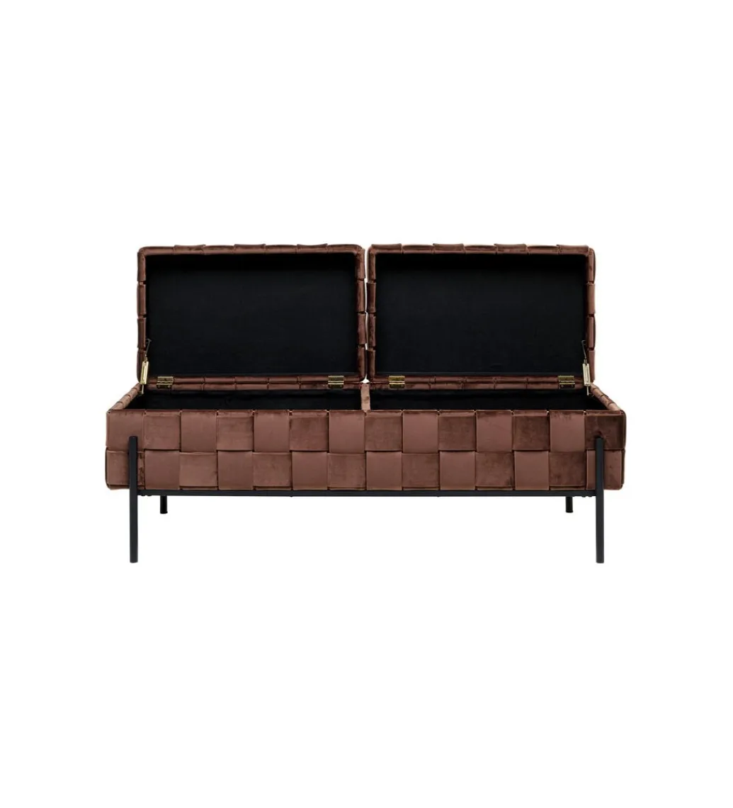 Ławka ze schowkiem WEAVE 121 cm mocca*KARE Hot