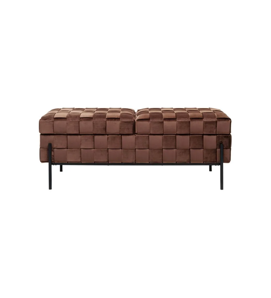 Ławka ze schowkiem WEAVE 121 cm mocca*KARE Hot