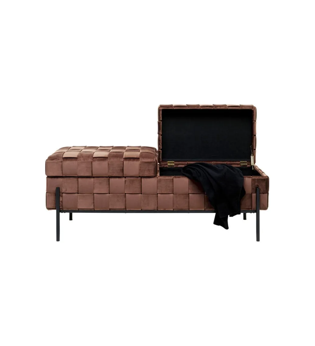Ławka ze schowkiem WEAVE 121 cm mocca*KARE Hot