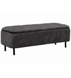 Ławka z schowkiem EN VOUGE 120 cm welwet szary*Invicta Interior - przedsprzedaż Outlet