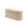Ławka z schowkiem VOQUE 115 cm bouclé taupe*Invicta Interior Clearance