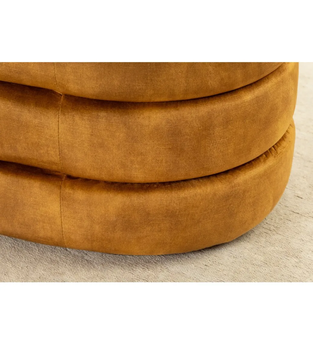 Ławka z schowkiem VOQUE 115 cm welwet musztardowy*Invicta Interior Online