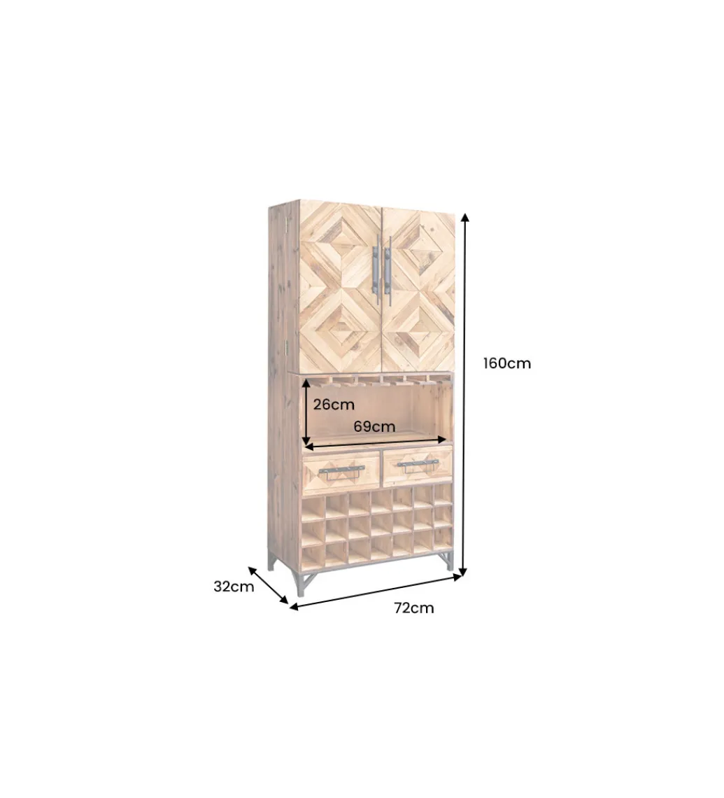 Barek BODEGA 160 cm naturalny*Invicta Interior Outlet