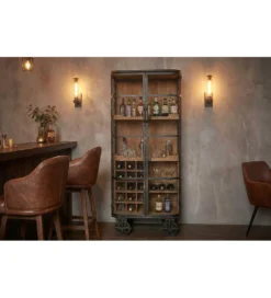 Barek LOFT 145 cm czarny naturalny*Invicta Interior Discount