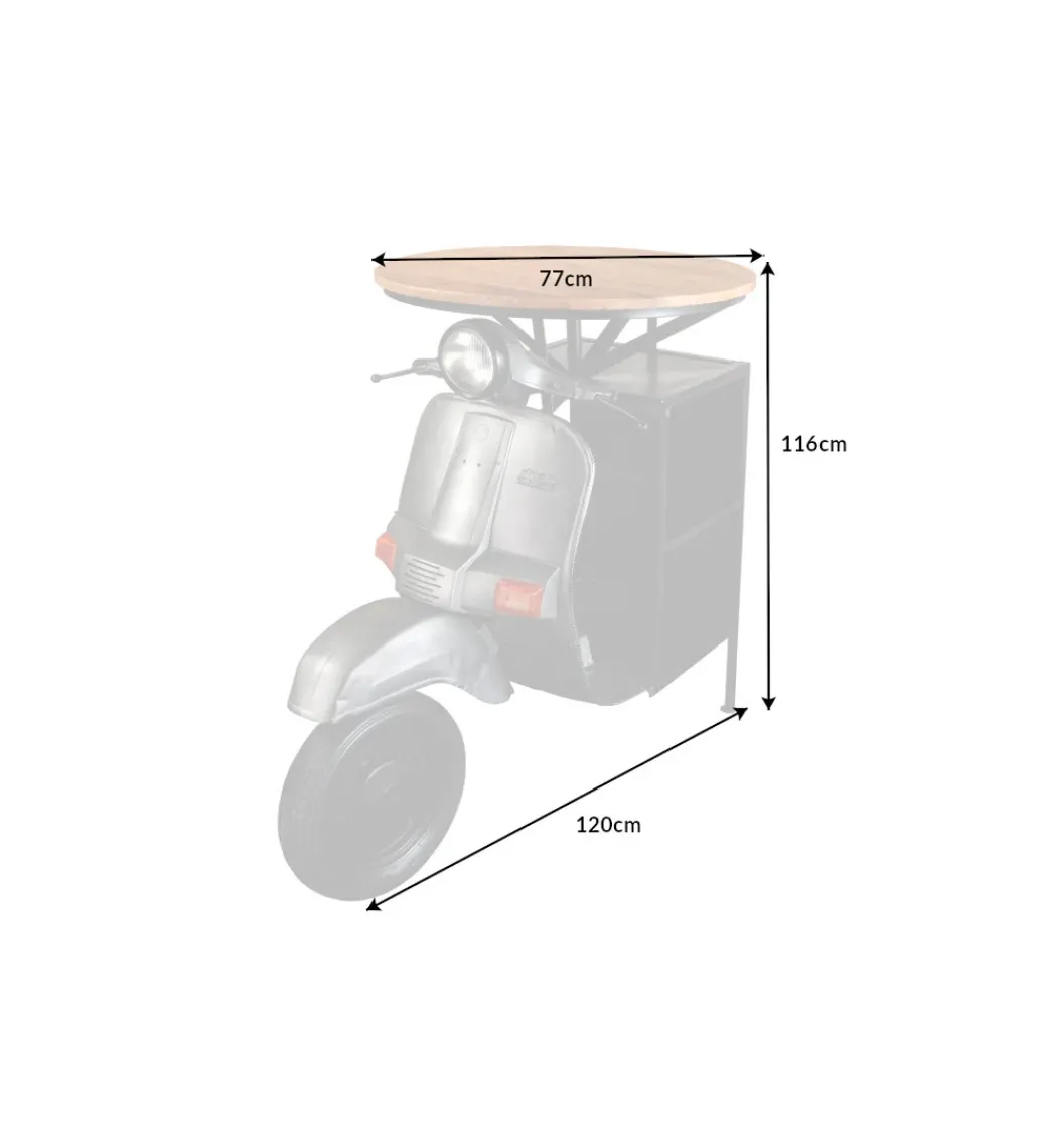 Barek stolik kawowy SCOOTER 120 cm blat drewno mango*Invicta Interior New