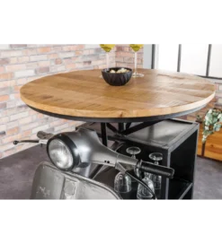 Barek stolik kawowy SCOOTER 120 cm blat drewno mango*Invicta Interior New