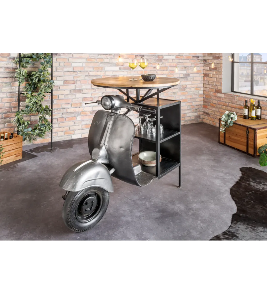 Barek stolik kawowy SCOOTER 120 cm blat drewno mango*Invicta Interior New