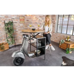 Barek stolik kawowy SCOOTER 120 cm blat drewno mango*Invicta Interior New