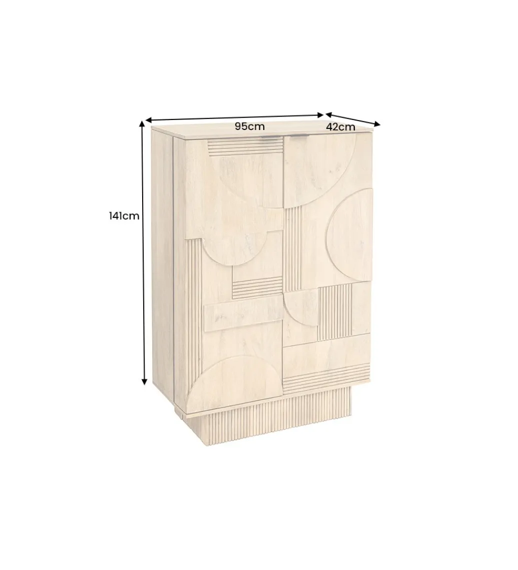 Barek TORINGU 95 cm bielone drewno mango*Invicta Interior Clearance