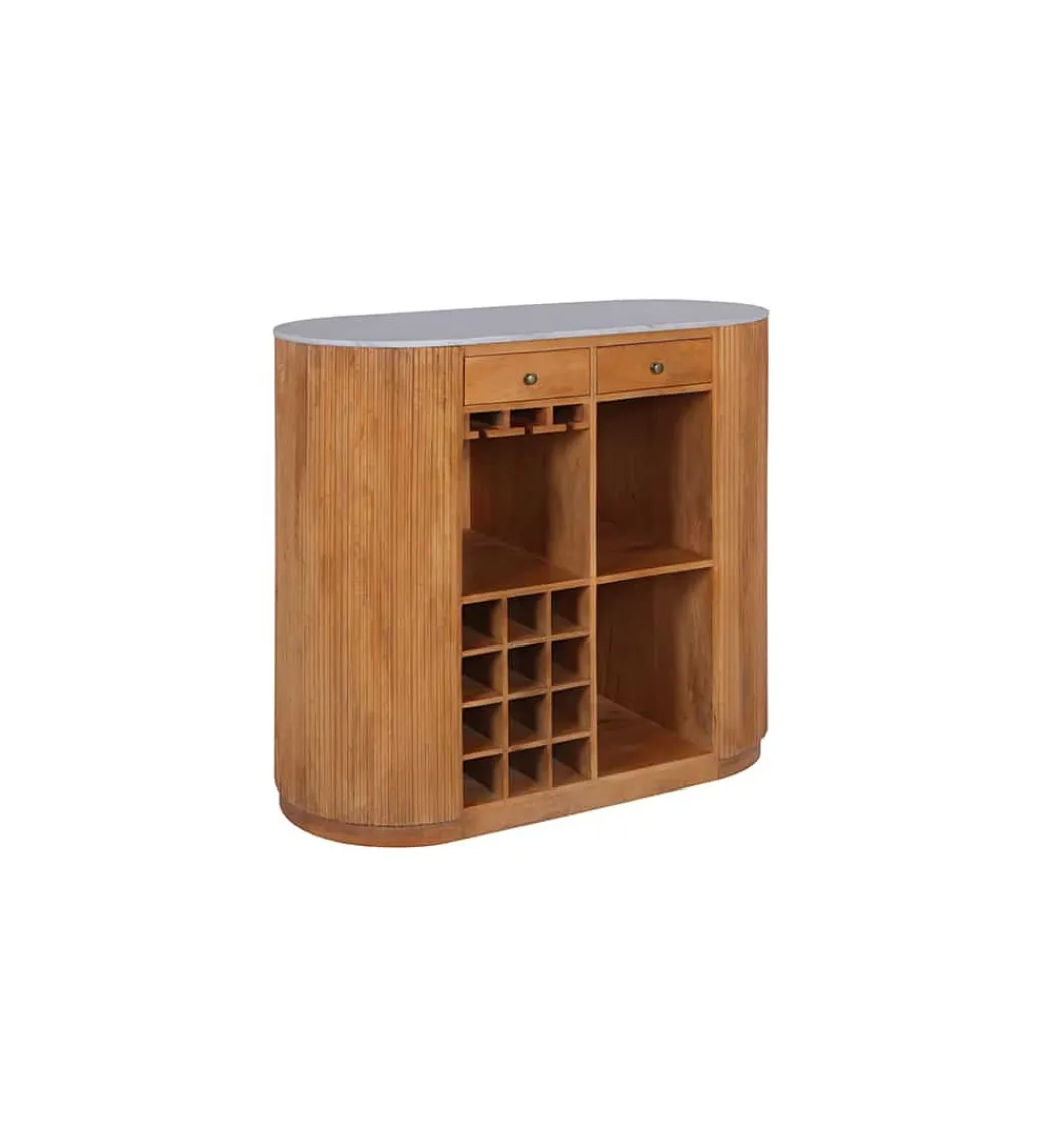 Barek wyspa TRES CHIC 120 cm drewno mango blat marmur*Invicta Interior Online