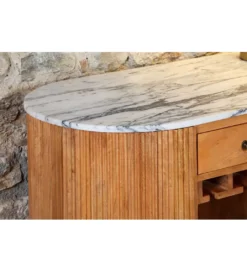 Barek wyspa TRES CHIC 120 cm drewno mango blat marmur*Invicta Interior Online