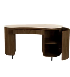 Biurko BRIX DEXTER 136 cm drewno mango brązowe kamień bottecino*LF-Design Online