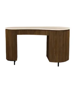 Biurko BRIX DEXTER 136 cm drewno mango brązowe kamień bottecino*LF-Design Online