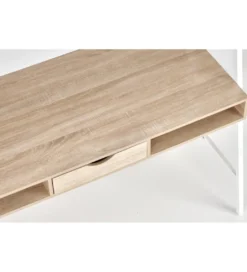 Biurko dwustanowiskowe COAST 139 cm w kolorze dąb sonoma biały*Halmar Online