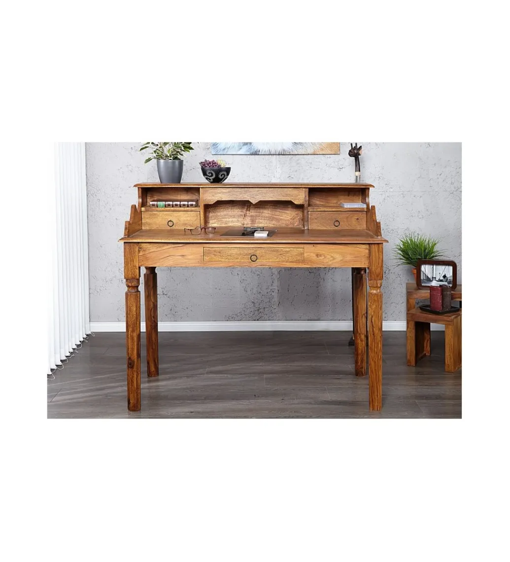 Biurko FINICE Makassar 115 cm drewno Sheesham*Invicta Interior Online