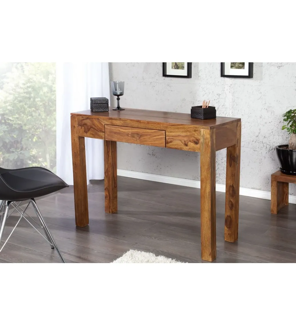 Biurko Makassar FINICE 100 cm drewno Sheesham*Invicta Interior Clearance