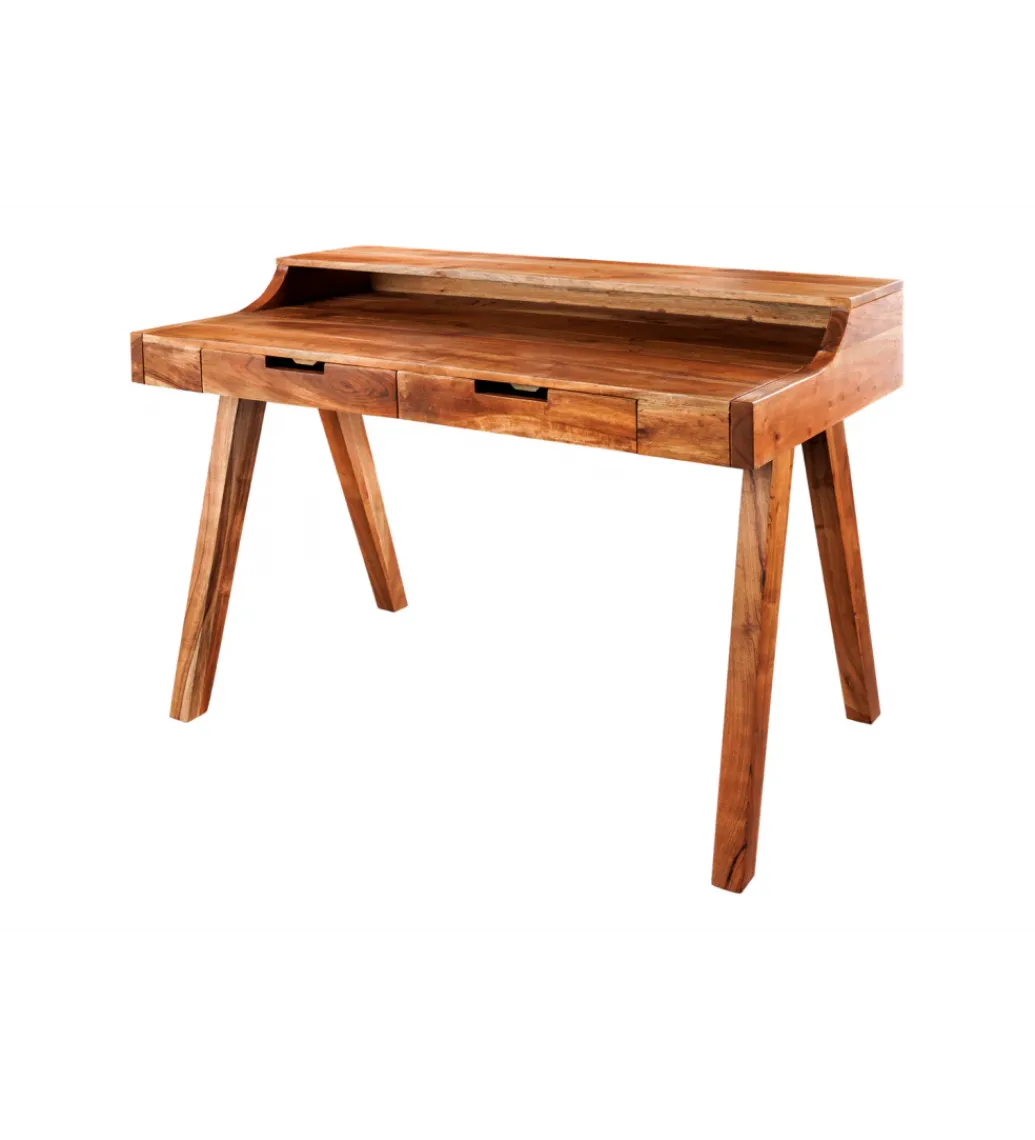 Biurko MONSOON 100 cm drewno akacja*Invicta Interior - przedsprzedaż Discount