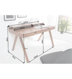Biurko Monsoon 120 cm drewno ciemna akacja*Invicta Interior Outlet