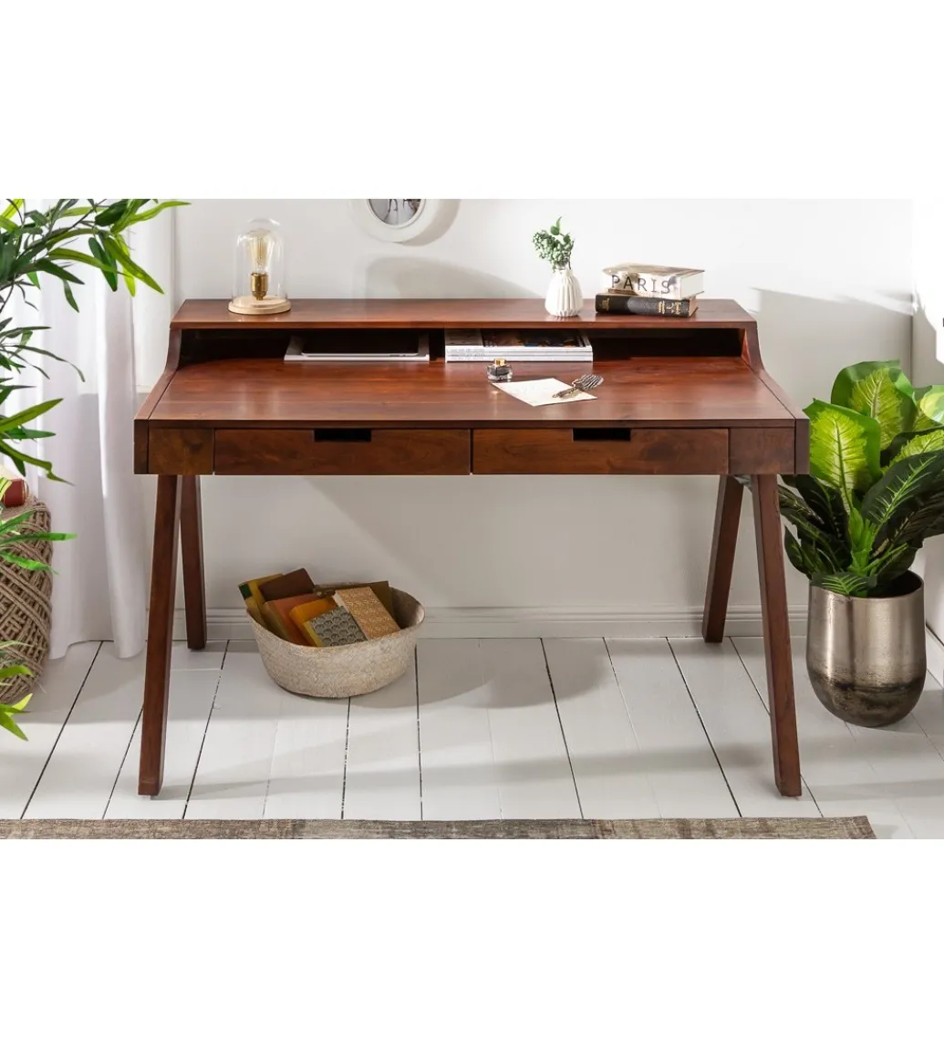 Biurko Monsoon 120 cm drewno ciemna akacja*Invicta Interior Outlet