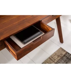 Biurko Monsoon 100 cm drewno ciemna akacja*Invicta Interior - przedsprzedaż Outlet