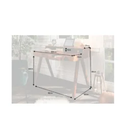 Biurko Monsoon 100 cm drewno ciemna akacja*Invicta Interior - przedsprzedaż Outlet