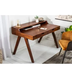 Biurko Monsoon 100 cm drewno ciemna akacja*Invicta Interior - przedsprzedaż Outlet