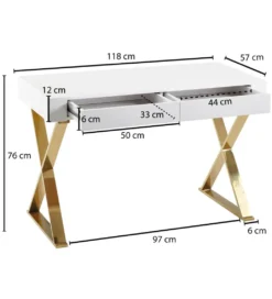 Biurko MONTERIA 118 cm białe*WOHNLING, GERMANY Hot